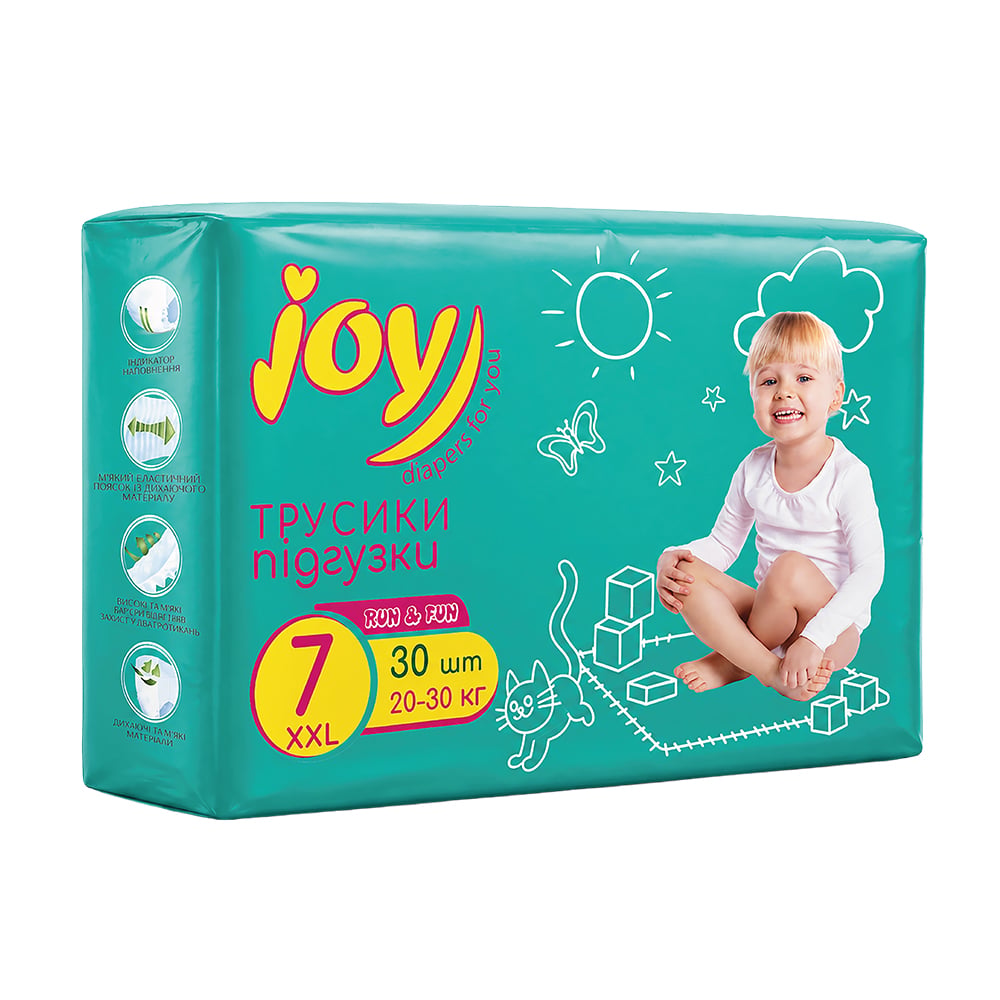 Трусики-підгузки Joy Run &amp; Fun розмір 7 (20-30 кг), 30 шт